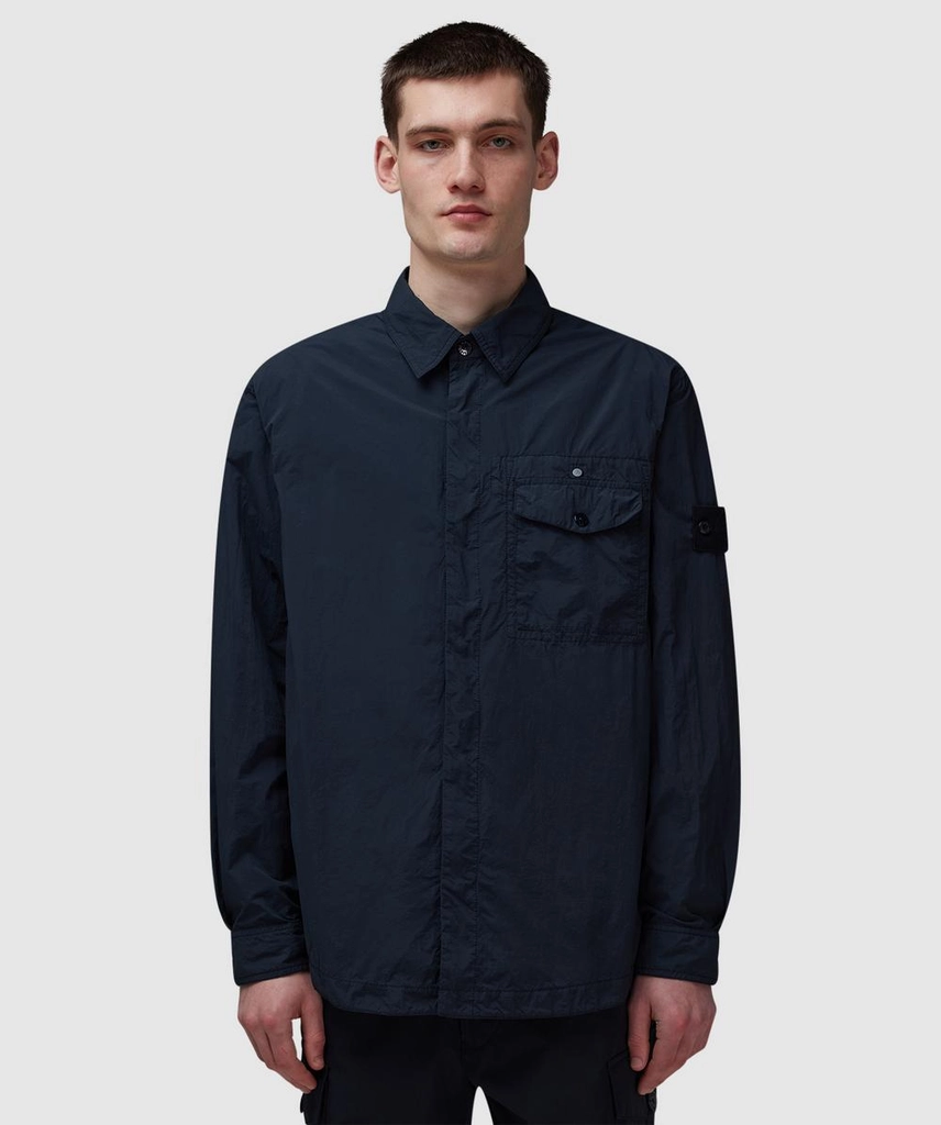 Stone Island Ghost Nylon Smerigliato Overshirt (Navy Blue - Xl) - Size XL